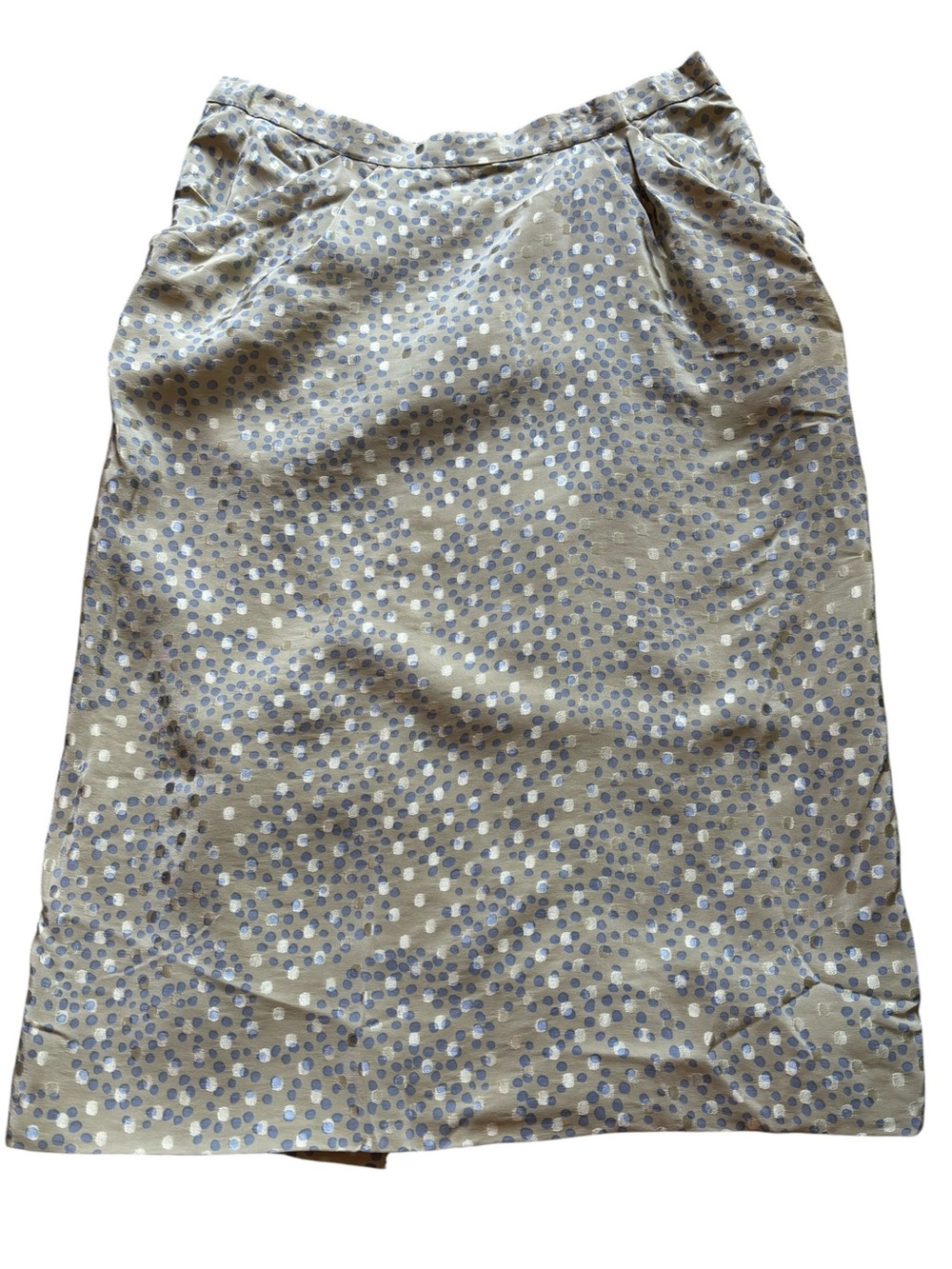 Vintage Jacqueline de Ribes green blue Polka Dot Skirt no size tag estimate sz S